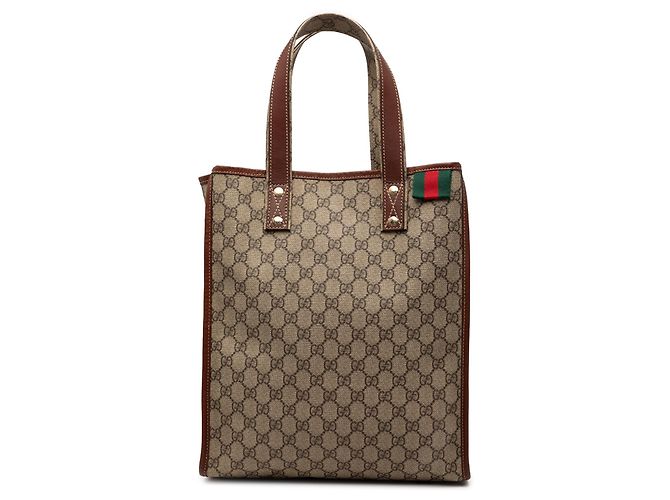 Bolsa Tote Bege GG Supreme Web da Gucci