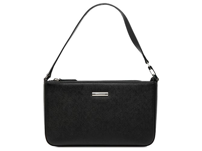 Borsa a spalla in pelle nera Burberry Nero