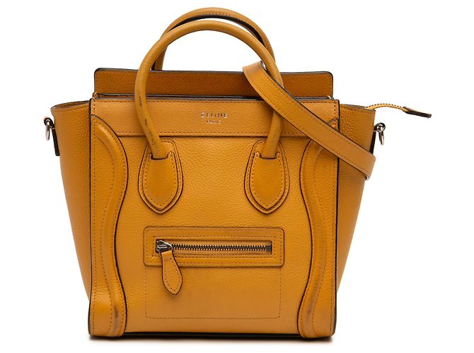 Luggage Céline Celine Gelbe Nano Leder Reisetasche Senf