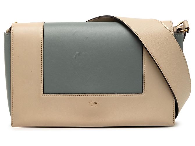 Céline Bolsa de ombro em couro azul Celine Azul claro