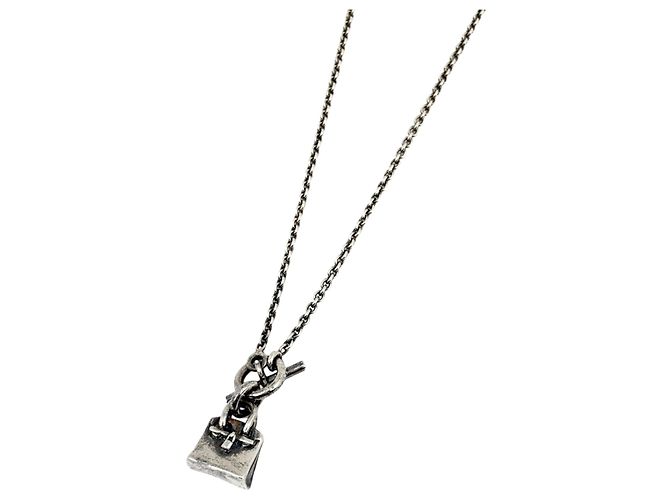 Collana Amuleto Birkin di Hermès Argento