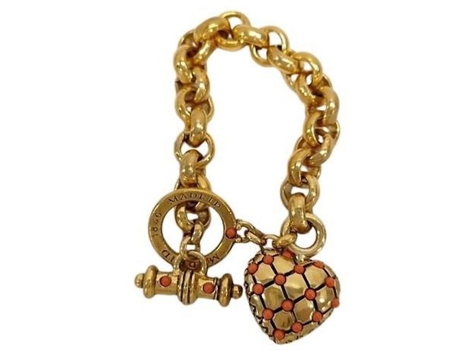 Loewe Gold Metal Charm Armband Golden
