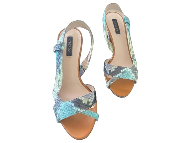 Escada Python Print Slingback Heels Multiple colors 