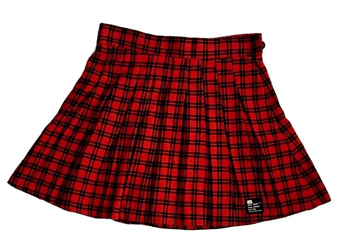Autre Marque Gonna a quadri rossa e nera Nero Rosso