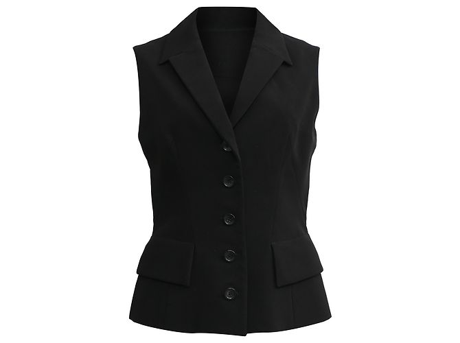 Alaïa Single-Breasted Vest Blazer in  Black Triacetate