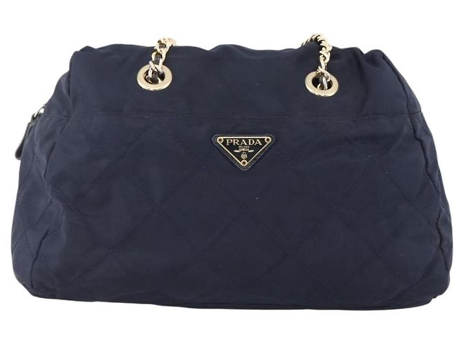 Tote Prada Re-Edition 1995 Chain Quilted Re-Nylon Small Bleu Marine