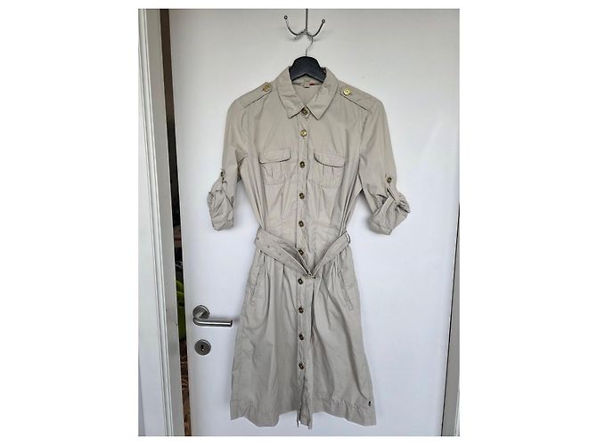 Vestido camisa Burberry beige de algodón
