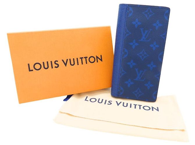 Cartera Larga Brazza Taigarama Louis Vuitton Azul Azul marino