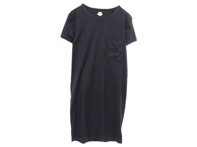 Hermès Vestido de algodón Hermes Azul Azul marino