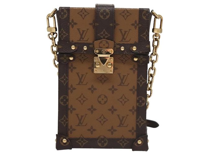 Louis Vuitton Vertical Trunk Pochette Reverse Monogram Canvas Brown