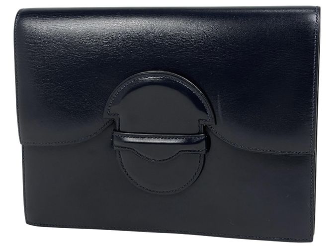 Borsa Faco Second di Hermès in blu navy