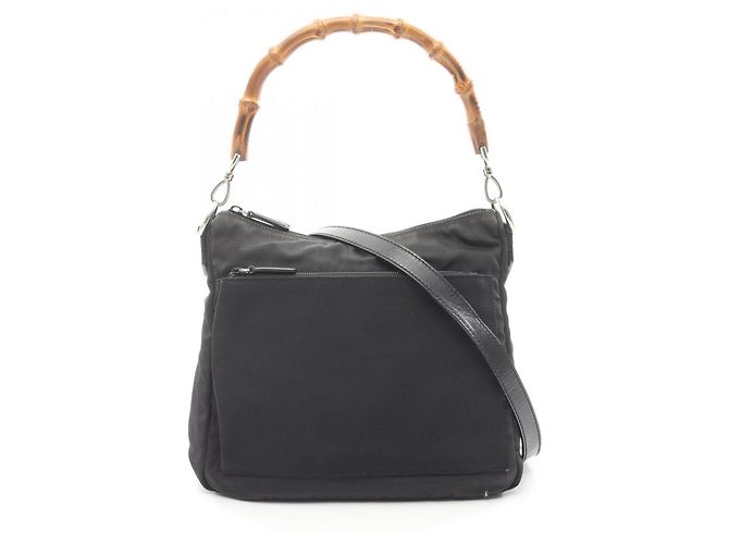 Borsa a Spalla Gucci Bamboo Nero