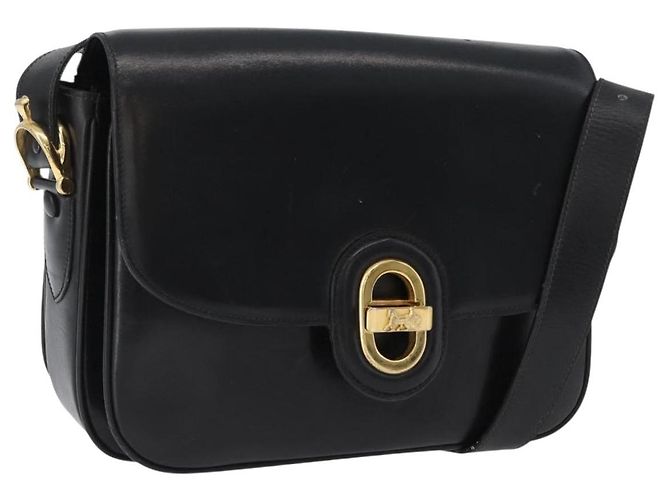 Borsa a Spalla CÉLINE Carrozza in Pelle Nera e Oro Auth bs33584 Nero D'oro