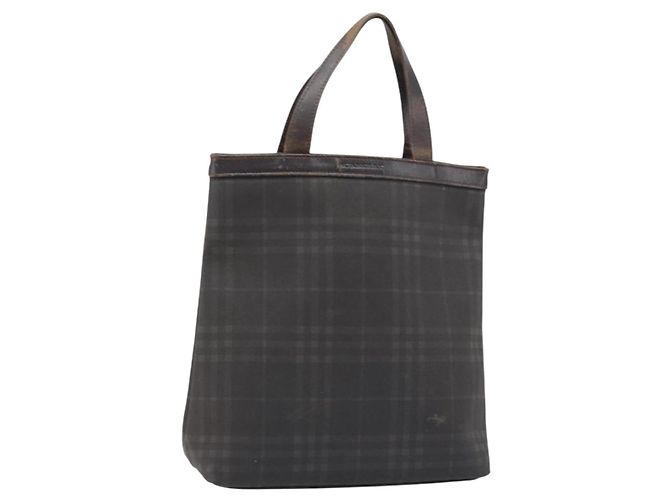 BURBERRY Nova Check Handtasche aus PVC braun silber authentisch bs33672