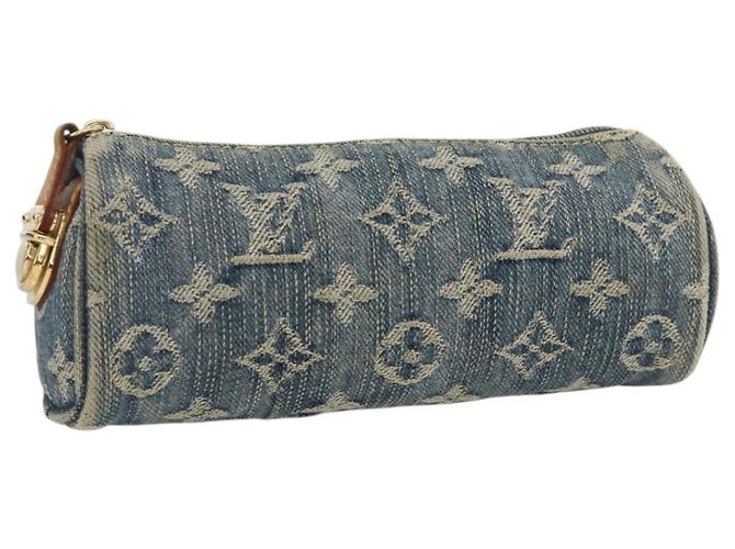 LOUIS VUITTON Denim Trousse Speedy PM Accessory Pouch M95082 Auth LNZ411A Blue
