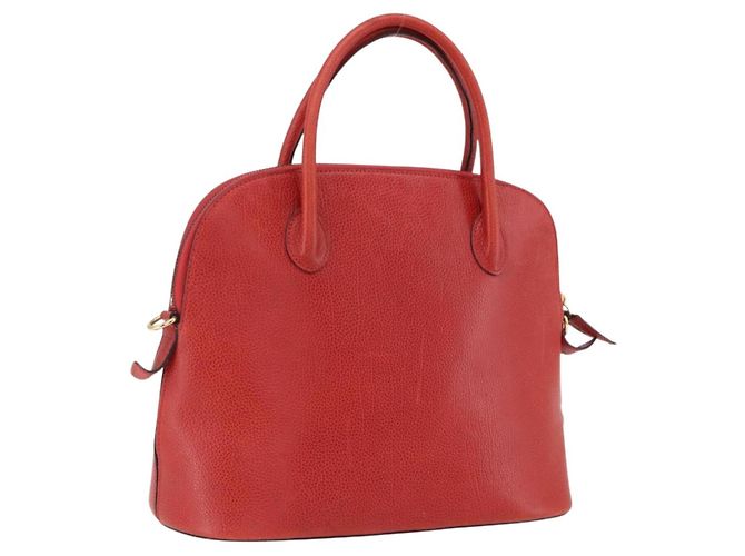 Céline Borsa a mano CELINE in pelle rossa e oro Auth fm5225 Rosso D'oro