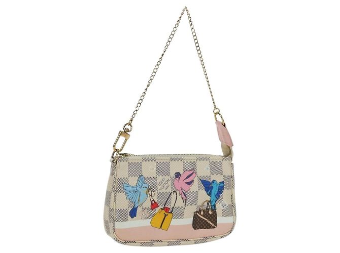LOUIS VUITTON Mini Pochette Accessoires Damier Azur 2018 LV Auth 166952SAM