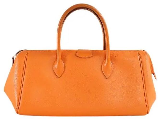Hermès Bolsa de mão Paris-Bombay em couro laranja
