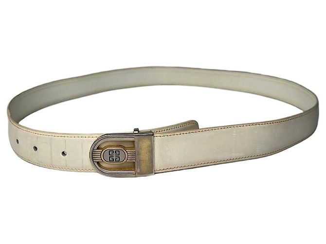Vintage Givenchy Leather Belt White