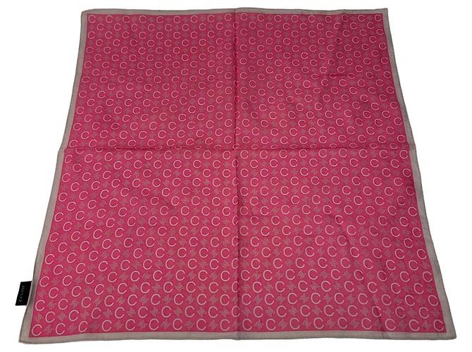 Autre Marque Écharpe Vintage Celine C Monogram Rose