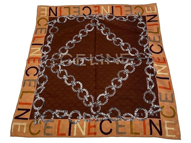 Céline Sciarpa Triomphe Celine Paris Vintage Marrone