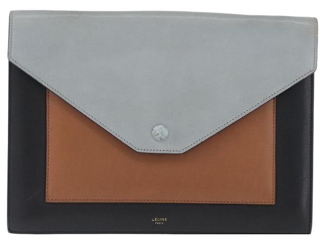 Céline Celine Pocket Envelope Leather Medium Multicolore