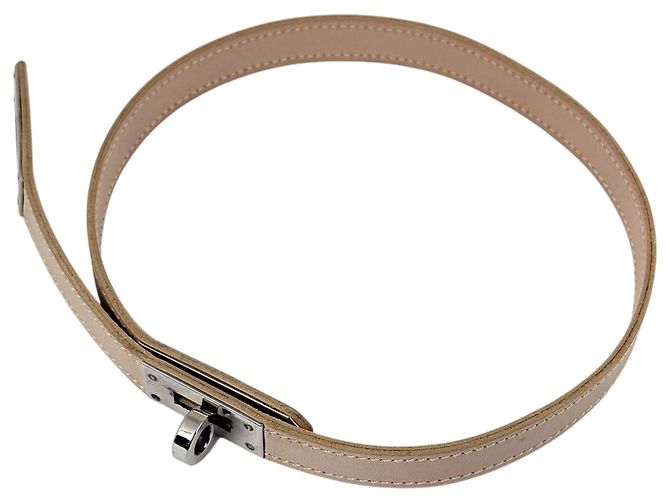 Colar Choker Kelly da Hermès Prata Bege