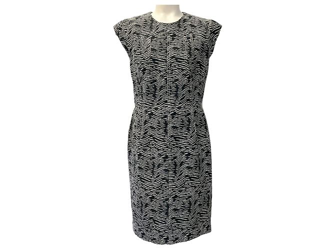 Schwarzes / Weißes Gewebtes Shift-Kleid von Derek Lam