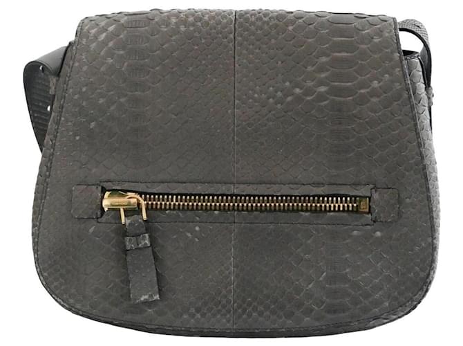 Tom Ford Jennifer Handtasche aus Python Grau 