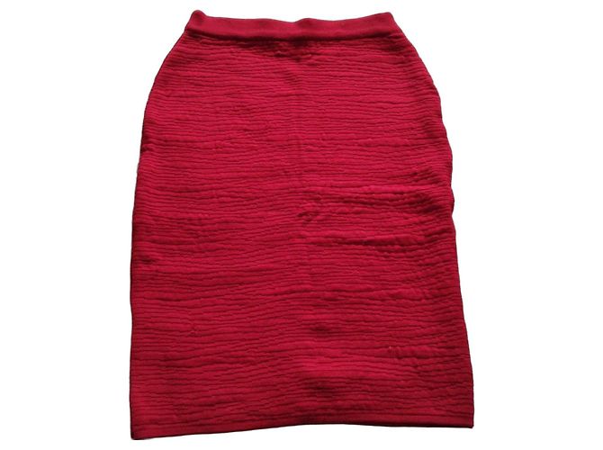 Falda Lápiz Roja Yves Saint Laurent