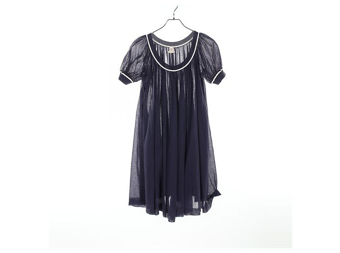 Vestido de algodão e nylon Hermès Azul Azul marinho