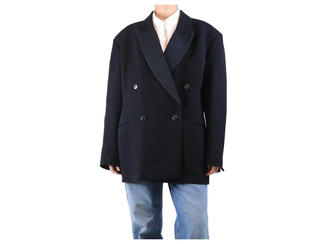 Autre Marque Black double-breasted wool jacket - size UK 10