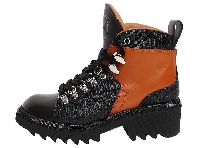 Chloé Botas de combate negras y marrones Chloe - talla EU 36 (UK 3) Negro