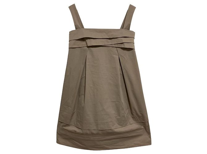 Autre Marque Gestufetes Grosgrain-Kleid FOXEY NEW YORK Beige