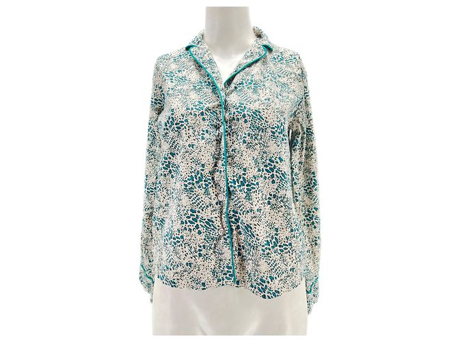 Whistles Camicia bianca con stampe blu Multicolore