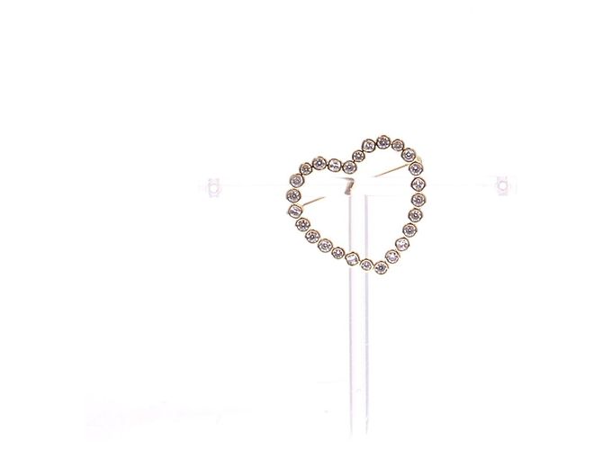 Agatha Ruiz de la Prada Broche coração dourada com strass Dourado