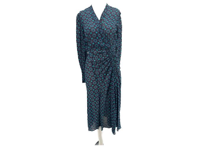 Autre Marque Vestido envelope estampado azul Multicor
