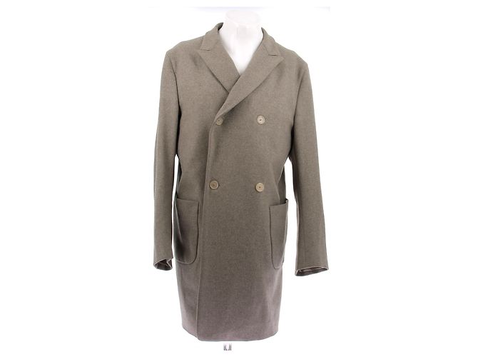 Burberry Abrigo de lana gris verde