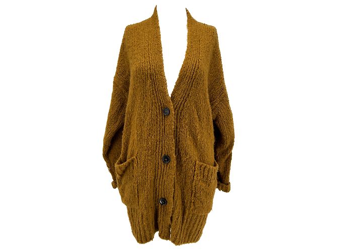 Isabel Marant Etoile Senfgelber Strickcardigan Braun