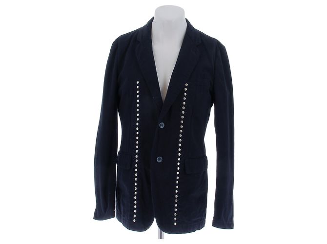 Comme Des Garcons Blazer blu marino con borchie Blu navy