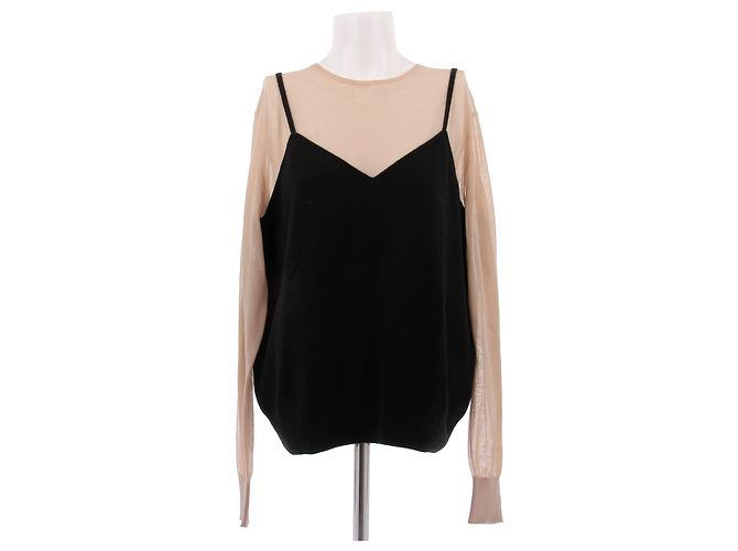 Dries Van Noten Top nudo e nero in cashmere
