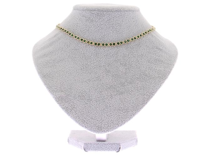 Collar Agatha Ruiz de la Prada de Oro con Piedras Verdes