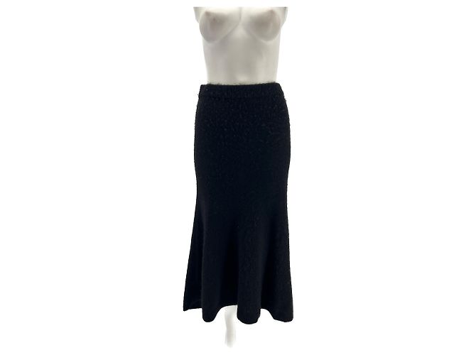 Autre Marque Gonna lunga nera in lana taglia 10 UK Nero