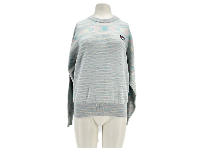 Autre Marque FILA Dreifarbiger Sweatshirt Blau Baumwolle