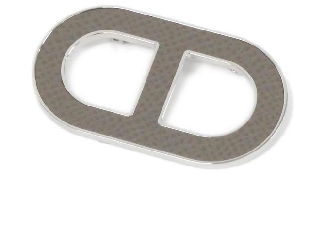 Hermès Hermes Chaine d'Ancre Brosche Silber Grau