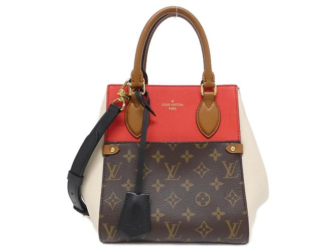 Louis Vuitton Monogram Fold Tote PM M45389 Handtasche Schwarz Roh Fuschia