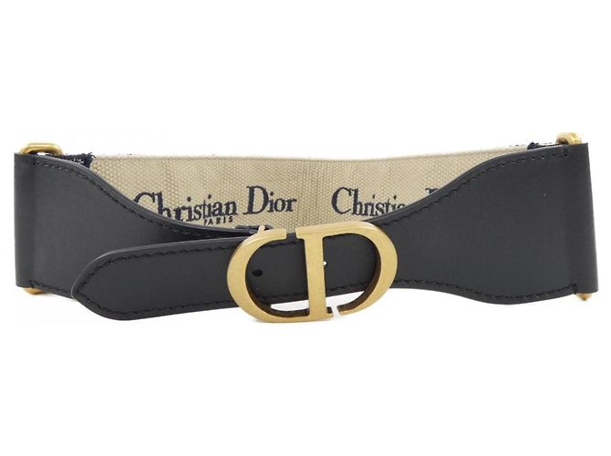 Cinturón bordado Christian Dior Negro Beige Púrpura