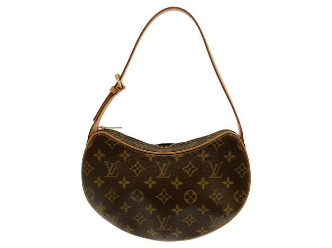 Borsa a Spalla Pochette Croissant Monogramma Louis Vuitton Marrone