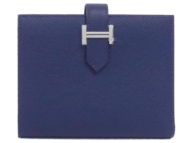 Hermès Hermes Bearn Compact Wallet Blue Navy blue
