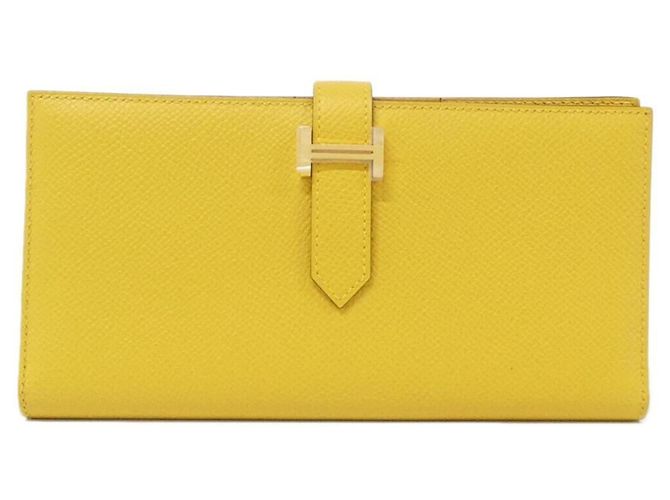 Hermès Hermes Bearn Soufflé Wallet Yellow